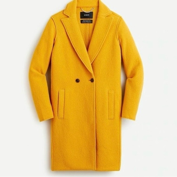 J.Crew Daphne Topcoat in Italian Boiled Wool in Deep Saffron Color Size 8 - Picture 3 of 15